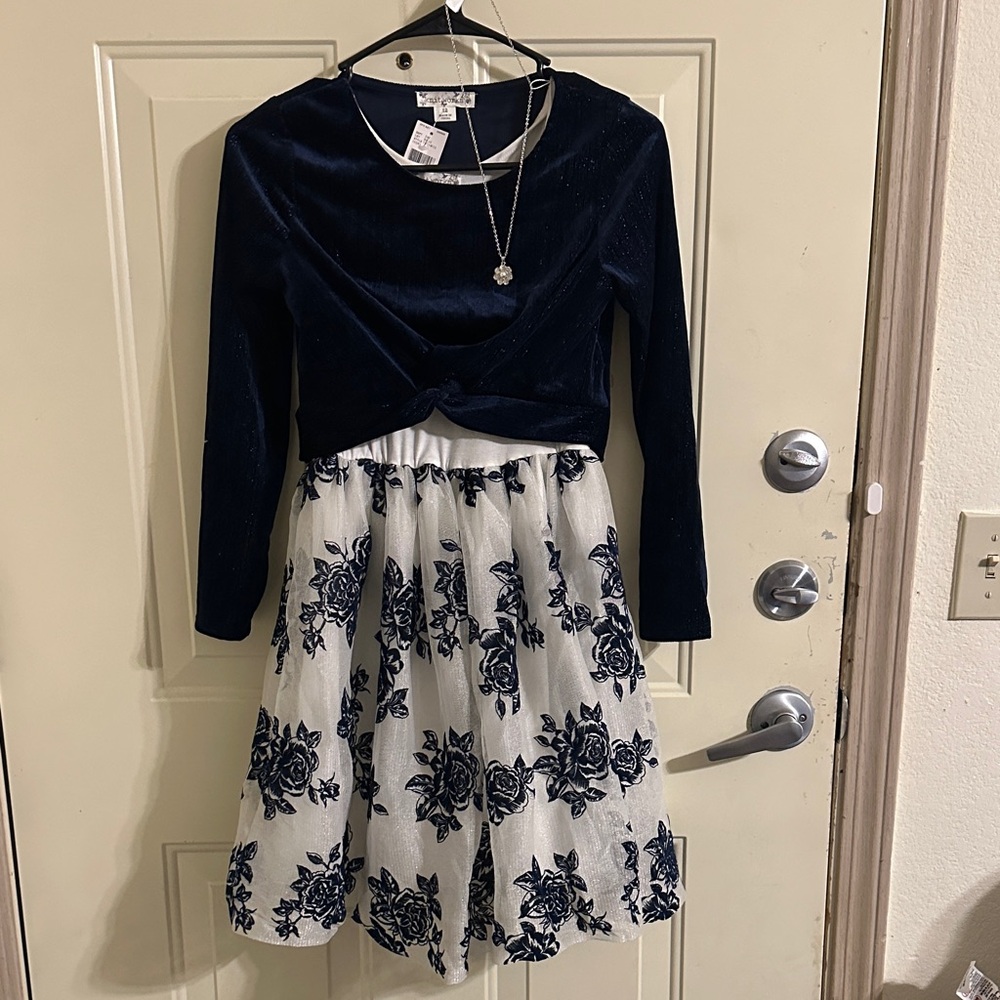 Knitworks Navy and White Floral Dress